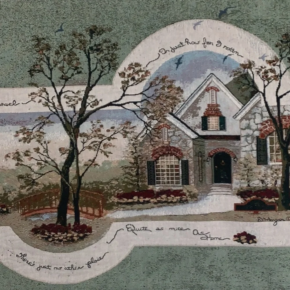 Large Vintage Tapestry ‘There's No Place Like Home’ Wall Hanging
